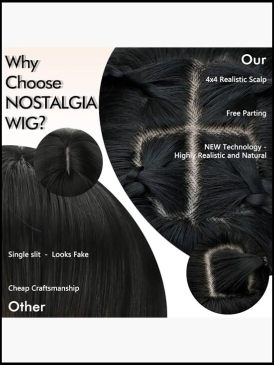 Straight Layered Wig with Bangs Realistic Scalp Heat Resistant Synthetic 20Inch main image 5